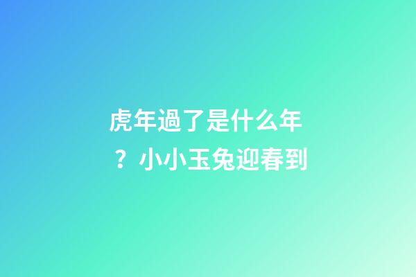 虎年過了是什么年？小小玉兔迎春到